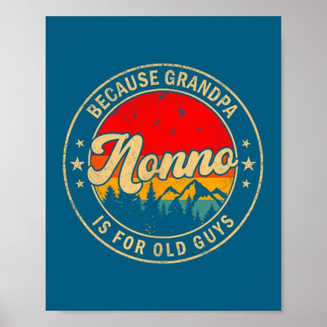 Affiche Est Nonno Parce que Grand-père Vieil Rétro (Devant)