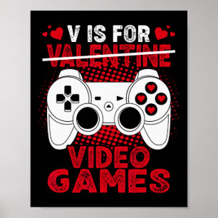 Affiche Est Pour Jeux Vidéo Valentines Jour Joueur Garçons