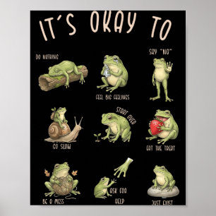 Affiche Est thérapeute de santé mentale grenouille drôle c