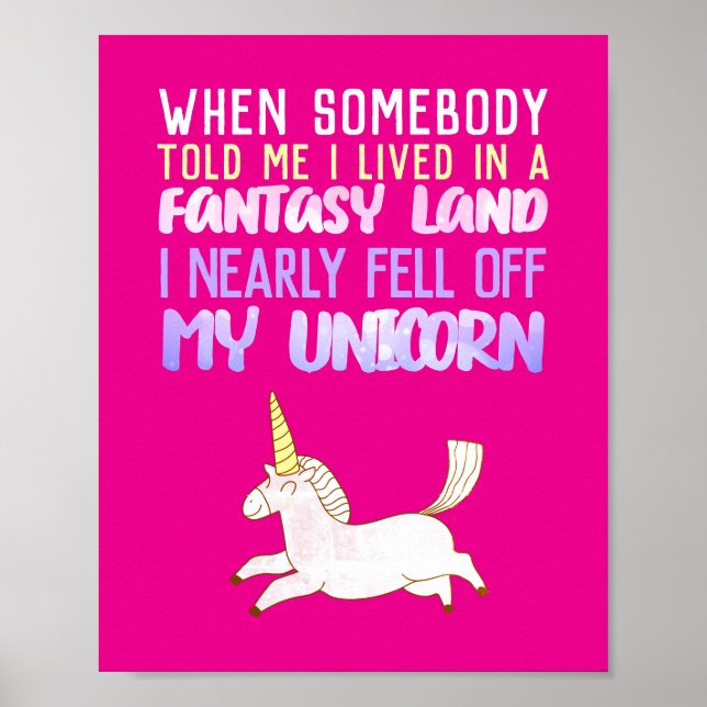 Affiche est tombé de ma licorne, cadeaux de filles, courto (Devant)