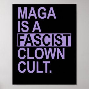 Affiche Est Un Culte De Clown fasciste - Lavande