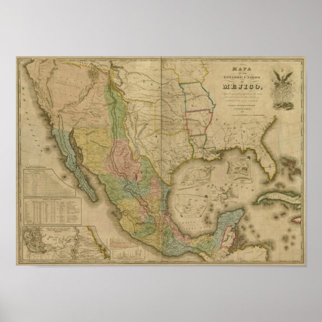 Affiche Estados Unidos de Mejico (y Tejas y los Estado Uni (Devant)