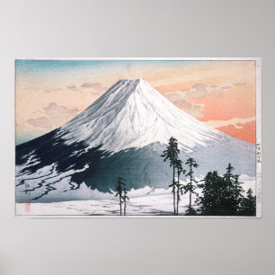 Affiche Estampe d'art japonais traditionnel du mont Fuji