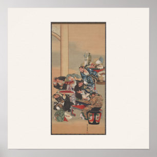 Affiche Estampe sur bois de samouraï - Kuniyoshi Carré