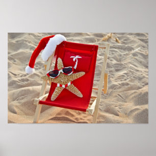 Affiche Estarfish de Noël sur la plage