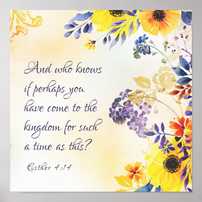 Affiche Ester 4:14 Venez au Royaume pour un tel temps (Devant)
