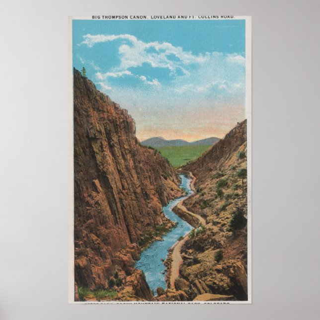 Affiche Estes Park, CO - Vue du canon Big Thompson (Devant)