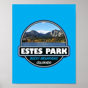 Affiche Estes Park Colorado Emblem d'art de voyage