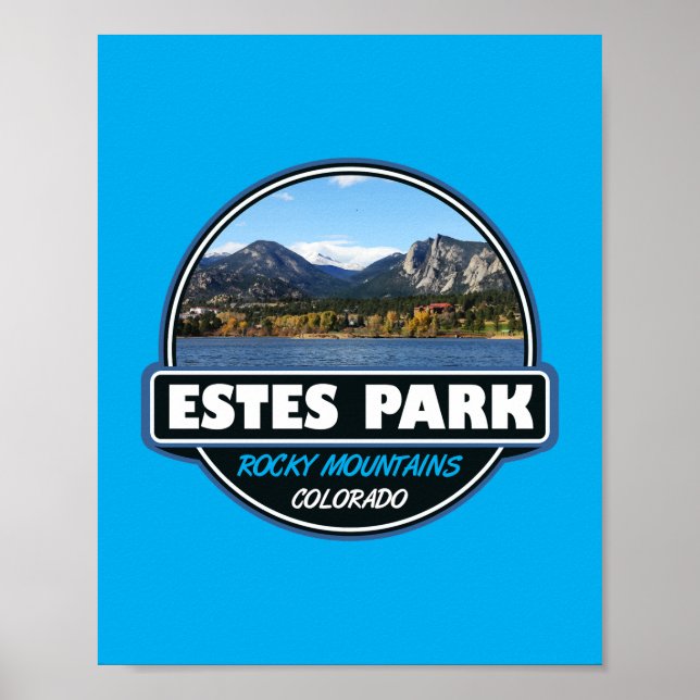 Affiche Estes Park Colorado Emblem d'art de voyage (Devant)