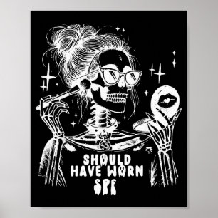 Affiche Esthéticienne de soins de peau d'Halloween squelet