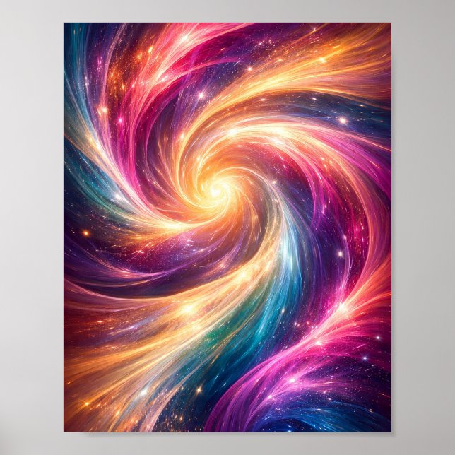 Affiche esthétique abstraite du vortex de couleur  (Devant)