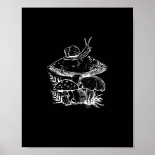 Affiche Esthétique Cottagecore Champignon Escargot Goblinc