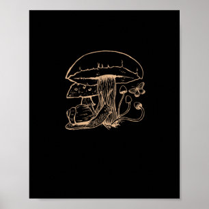Affiche Esthétique Cottagecore Goblincore Champignon Escar