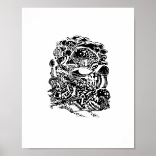 Affiche Esthétique Cottagecore Grenouille Champignon Art G