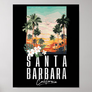 Affiche Esthétique de la plage de Californie Santa Barbara