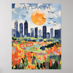 Affiche Esthétique de la ville de voyage Atlanta Géorgie É