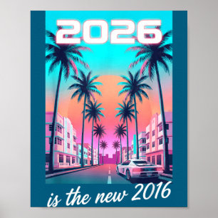 Affiche Esthétique de voiture Rétro Synthwave 2016