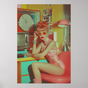Affiche Esthétique du glam futuriste rétro