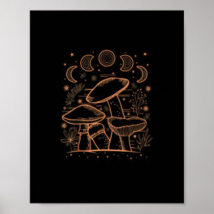 Affiche Esthétique Goblincore Champignon Fungi Académie