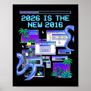 Affiche Esthétique informatique pixel Vaporwave 2016
