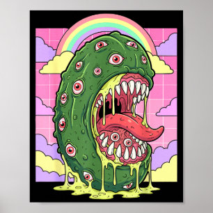 Affiche esthétique kawaii Weirdcore yeux de cornichon