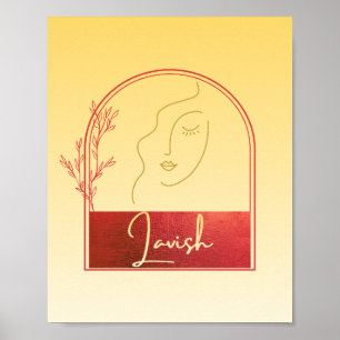 Affiche Esthétique Moderne Minimaliste Jaune et Rouge Mura