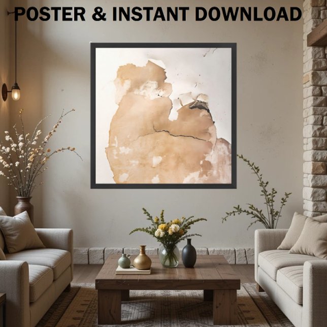 Affiche Esthétique rustique avec texture Patinée beige (Créateur téléchargé)