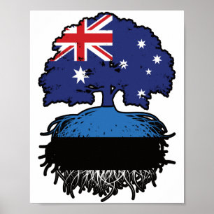 Affiche Estonie Australie Estonienne Australie Racines d'a