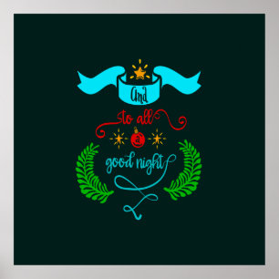 Affiche Et À Tous Bonne Nuit Noël, Typographie, ZSG