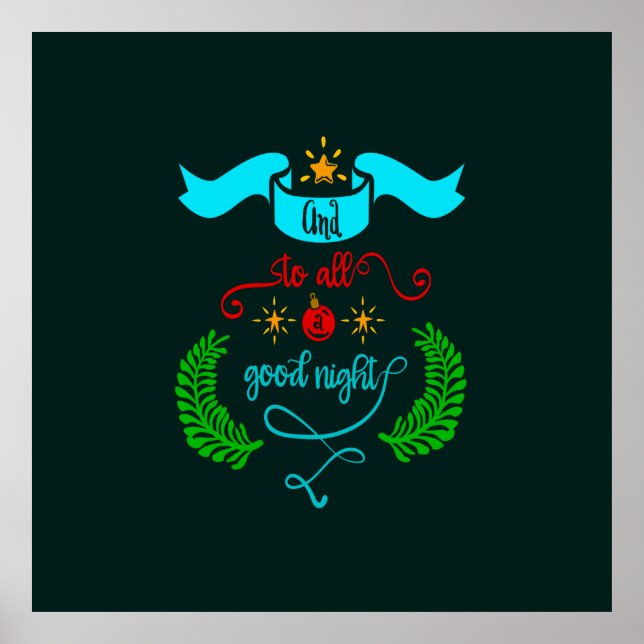 Affiche Et À Tous Bonne Nuit Noël, Typographie, ZSG (Devant)