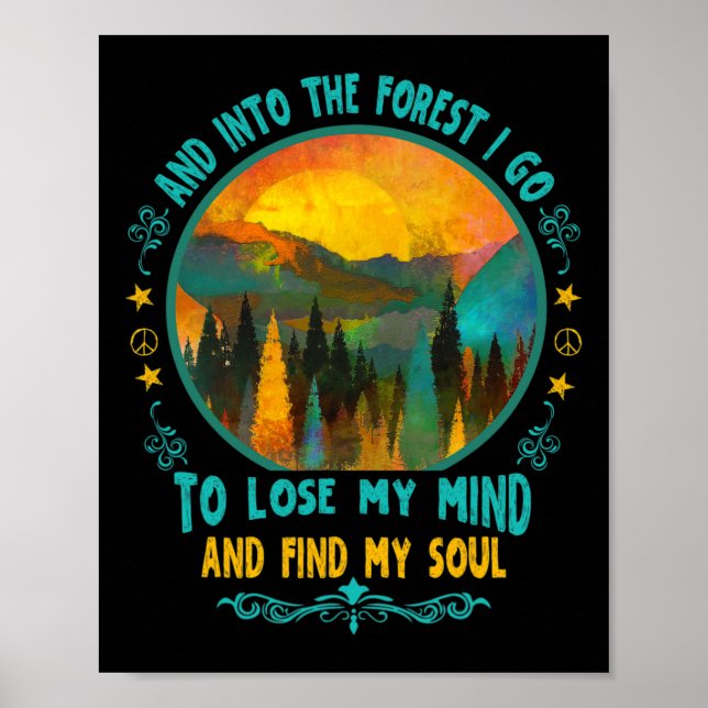 Affiche Et dans la forêt, je vais faire de la randonnée en (Devant)
