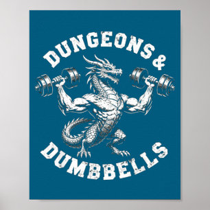 Affiche Et Donjons Haltères Gym Entraînement Fantaisie
