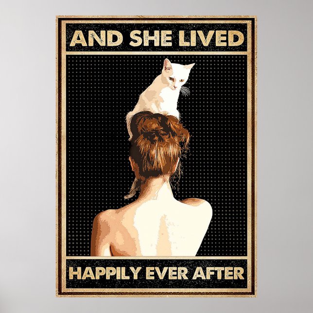 Affiche Et Elle Vit Heureusement Jamais Après Le Chat Vert (Devant)
