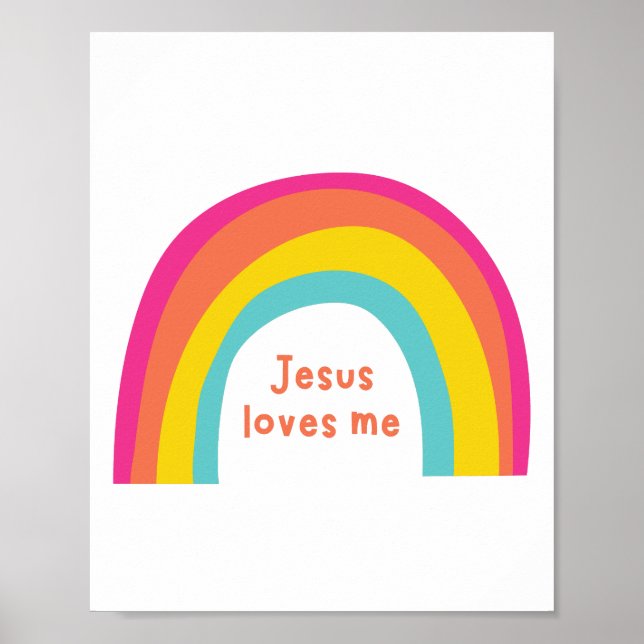 Affiche et impressions arc-en-ciel Jésus m'aime (Devant)