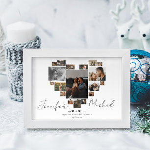 AFFICHE ET IMPRIMÉ COLLAGE CŒUR ANNIVERSAIRE