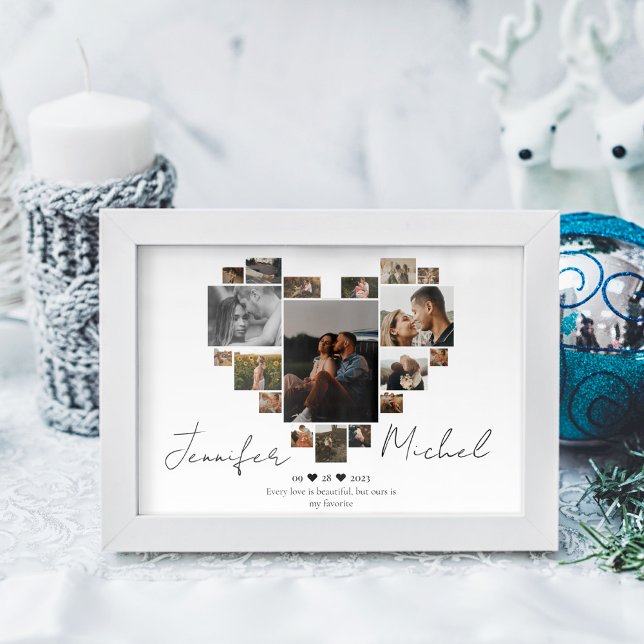 AFFICHE ET IMPRIME COLLAGE CŒUR ANNIVERSAIRE (Créateur téléchargé)