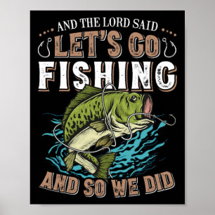 Affiche Et Le Seigneur Dit Allons pêcher Humour Christian