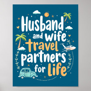 Affiche Et mari femme associés de voyage dans la vie