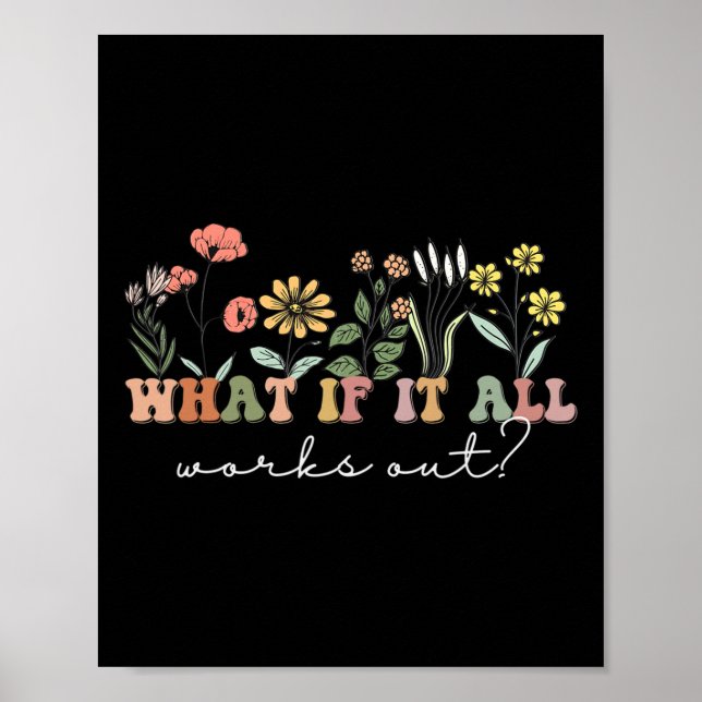 Affiche Et si tout fonctionne Citation Florale Santé menta (Devant)