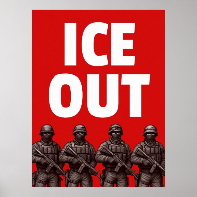 Affiche et téléchargement de pancarte ICE OUT,  (Devant)