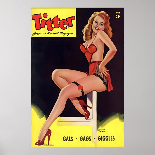 Affiche et toile de pin-up des années 1940 (Devant)