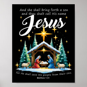 Affiche Et tu l'appelleras Jésus Nativité Christ