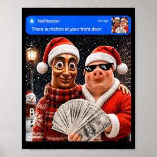 Affiche Et Tung Tung Sahur porte d'entrée mouvement Noël