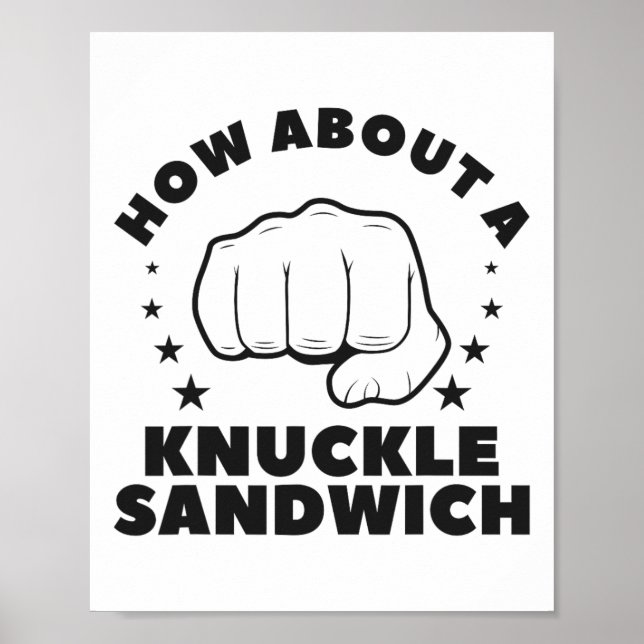Affiche Et Une Boîte De Boxe À Sandwich Knuckle (Devant)