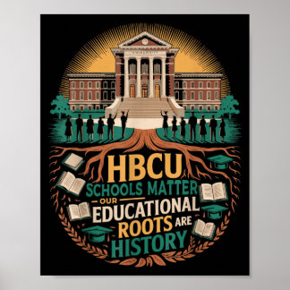 Affiche Établissement scolaire noir HBCU Étudiant afro-amé