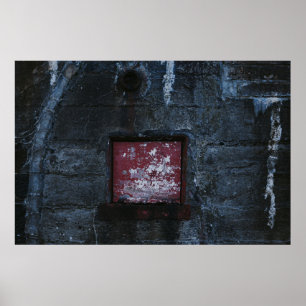 Affiche Etagère murale grise et rouge