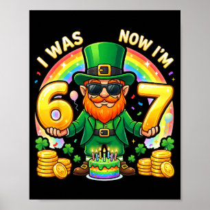 Affiche Était 6 7 anniversaire St Patrick garçons lutin