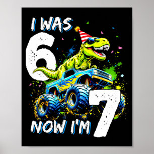 Affiche Était 6 maintenant j'ai 7 ans anniversaire 67 Mons