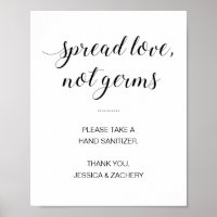 Étaler l'amour non Germes Mariage Sanitizer à la m