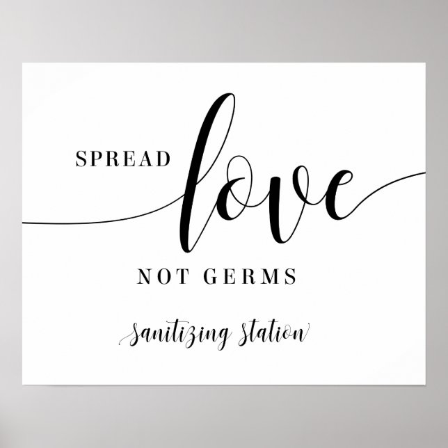 Affiche Étaler l'amour non Germes Sanitizing Station Maria (Devant)